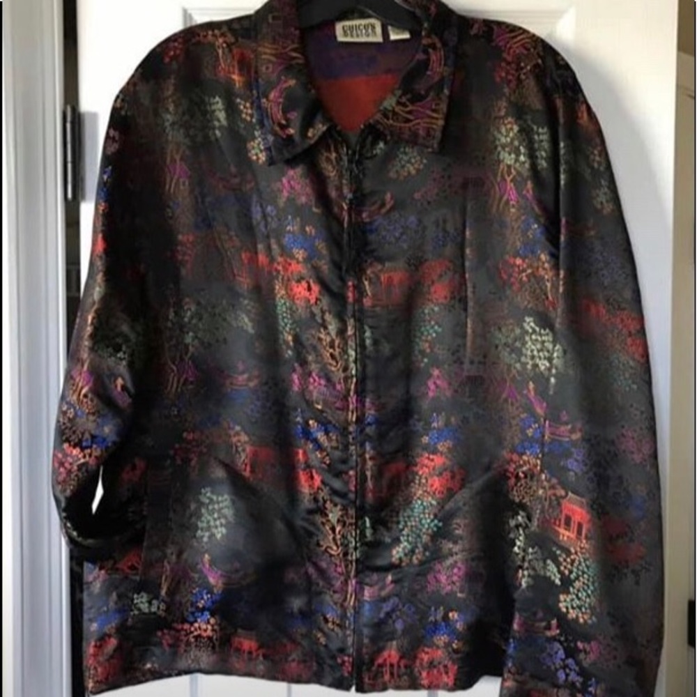 Chico’s Size 3 Chinoiserie Asian Top Jacket